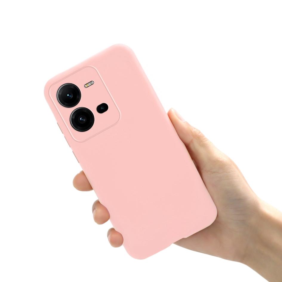 

For Vivo X80 Lite Case Vivo X80Lite 5G Cover Shockproof Soft TPU Liquid Silicone Phone Back Case For VivoX80 Lite 5G V2208 Shell Vivo X80 Lite светло-розовый