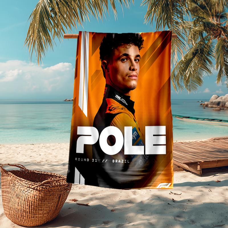 Ultra-Soft Beach Towel with Lando Norris Theme,Ideal for Pool - Camping, Diving - Perfect Travel Essential, Vibrant Beach Towel.