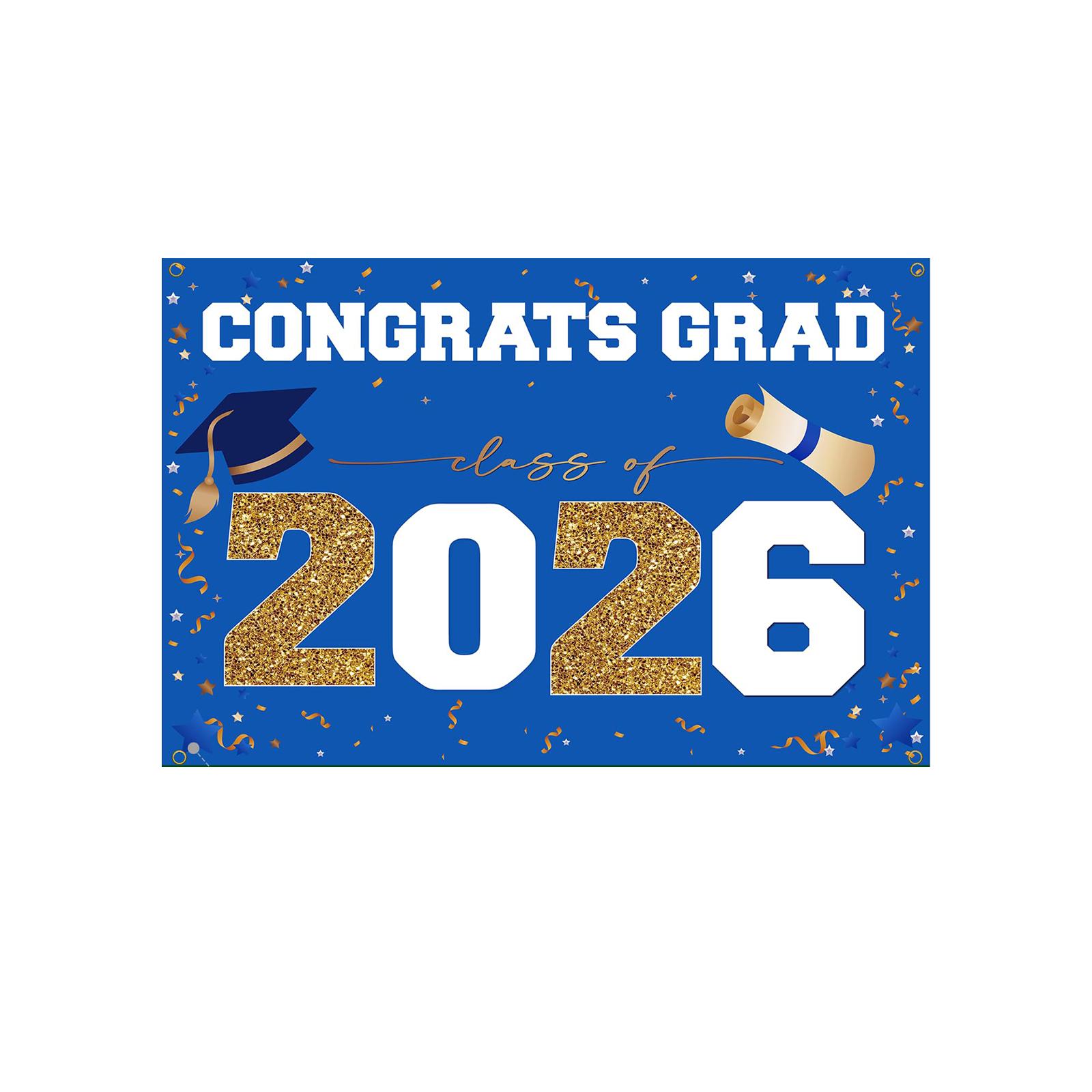 

Graduation Party Banner 180x120cm Congrats Grad 2026 Celebration Decoration for Graduation Ceremony Indoor Outdoor Use One Size