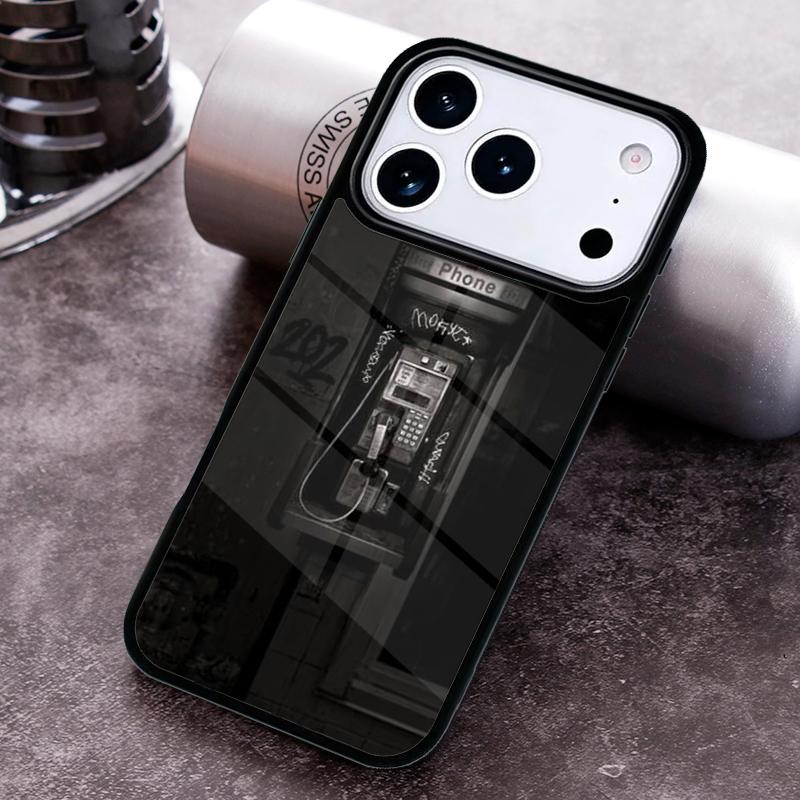 Retro Red Payphone Vintage Payphone Phone Case for iPhone 17 16 15 Pro Max Air 14 13 12 11 Plus Shockproof Capa Cover