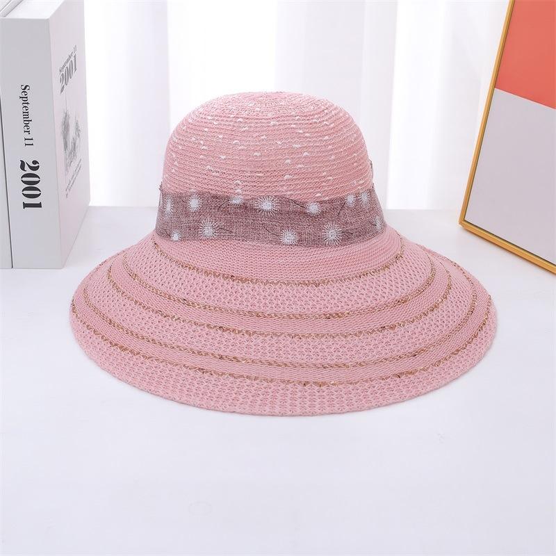 Grass Hat Women's Summer Sunshade Hat Sun Protection Beach Hat Travel Bow Duck Tongue Sun Hat