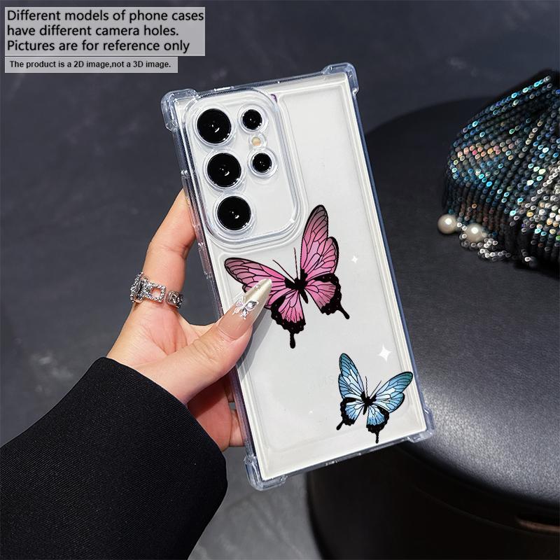 Gradient Butterfly Phone Case for Samsung A20s A21s A23 A24 25 26 31 32 32 33 34 35 50 51 52 53 54 73 Transparent Soft Covers