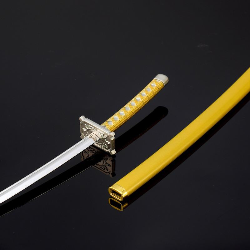 26cm Coyote Starrk Japanese Popular Animation Model Uncut Samurai Katana Sword Metal Crafts Ornament Model Collections kids Toys