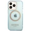 Guess Guhmp13Lhtcmb Iphone 13 Pro / 13 6,1 Niebieski/Blue Hard Case Gold Outline Translucent Magsafe