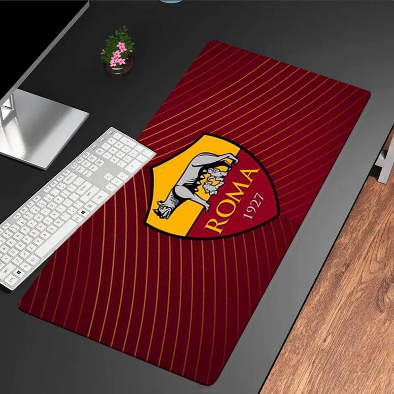 Tappetino per mouse Emblema Football Club Roma, Tappetino per mouse da gioco, Tappetino per tastiera, Decorazione per scrivania per computer portatile, Regalo per tifoso, Regalo di compleanno