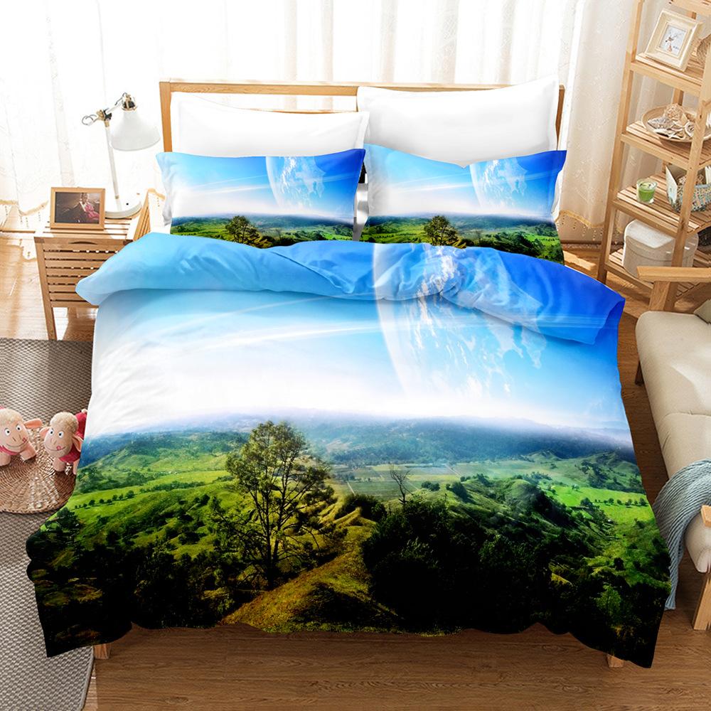 3D Digital, Planet, Space, Earth, Bedding Four-Piece Three-Piece Set Of Sheets