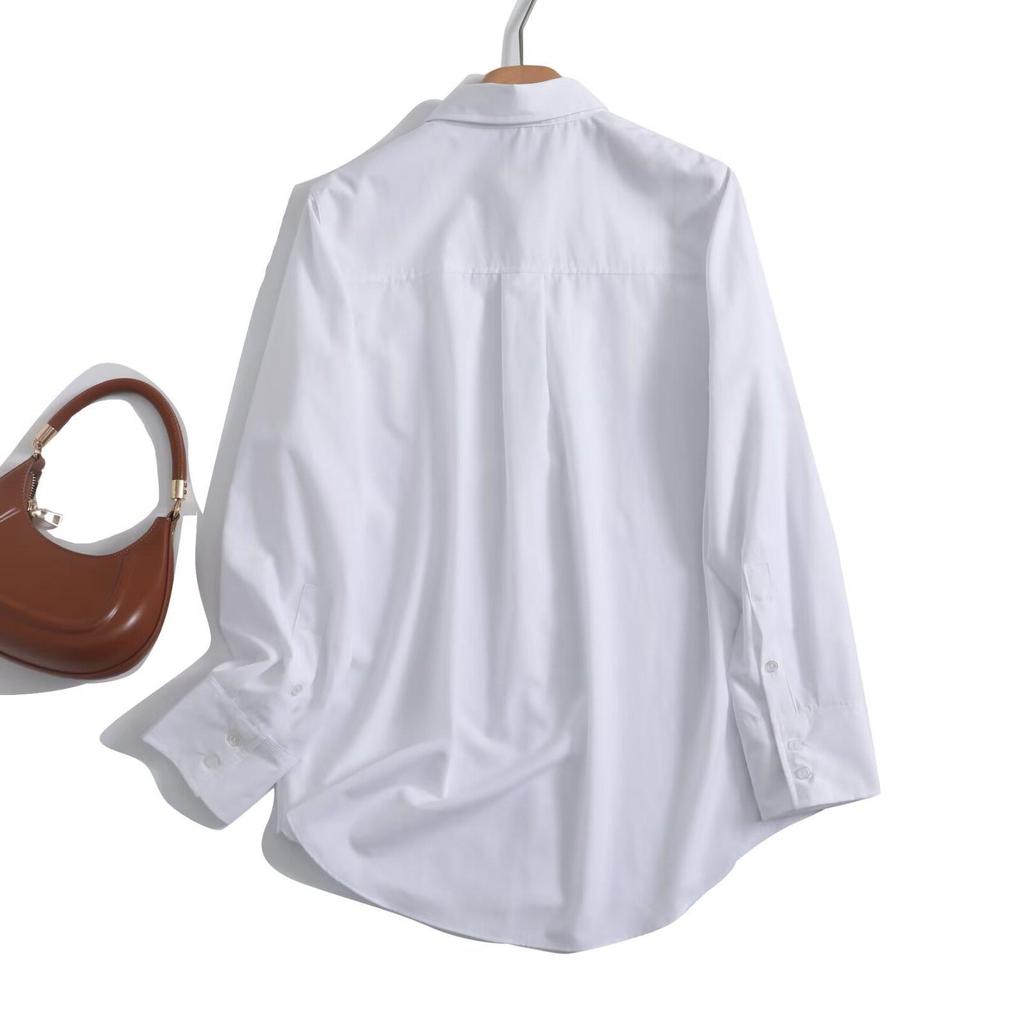 Spring/Summer Women's Casual Versatile Long Sleeve Turn-Down Collar Shirt