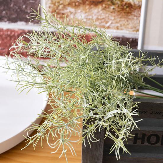 2 Pcs Artificial Green Grass Stems Realistic Fake Greenery Branch for DIY Vase Floral Arrangement Wedding Party Home Dining Table Centerpiece