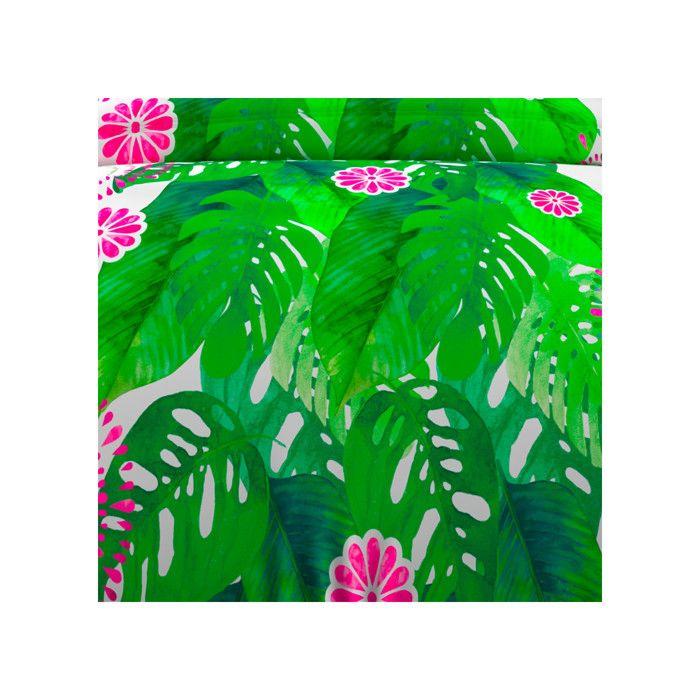 Parure housse de couette 140x200 cm en coton 57 Fils TAHITI blanc, par Soleil d'ocre