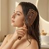 Boar Bristles Vented Paddle Brush Scalp Massage Hair Comb with Long Handle Blow