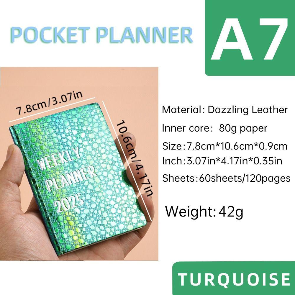 Efficiency Plan Leather Pocket Calendar Colorful Schedule Planner Notepad  School Office Supplies