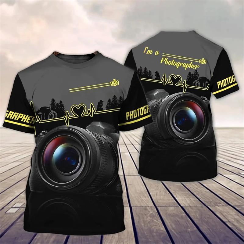 Fashion Photography Pattern T-Shirt For Men Uniform 3D Printed Tees Summer Casual Short Sleeve O-Neck Tops Oversized T Shirts