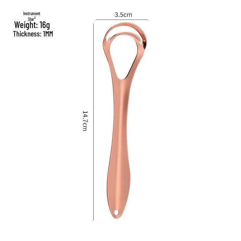 Stainless Steel Double-Layer Tongue Scraper for Adults - Relieves Bad Breath & Deep Cleans