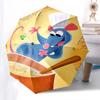 Ratatouille-Themen-Regenschirm mit automatischer Öffnung und Schließung, Helle Farbe, 8-Speichen, Tragbarer Regenschirm, Geeignet für Männer und Frauen, Ein Perfektes Geschenk für Ch