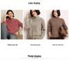 Autumn/Winter Thickened Half-High Collar Fancy Yarn Cashmere Pullover - Short Style Korean Loose Knit Sweater for Women