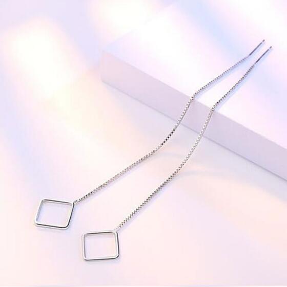 

Длинные круглые серьги-подвески из стерлингового серебра 925 пробы для женщин и девушек, модные ювелирные изделия из стерлингового серебра