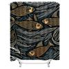 Modern Artistic Colorful Fish Pattern Waterproof Shower Curtain for Stylish Bathroom Decor, Easy Install
