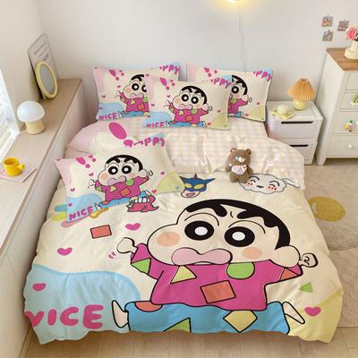 Niño Niña Crayon Shin-chan Juego de Cama Funda de Almohada 2/3/piezas Shin-chan Funda Nórdica Adultos Niños Regalo Individual Doble Tamaño Grande