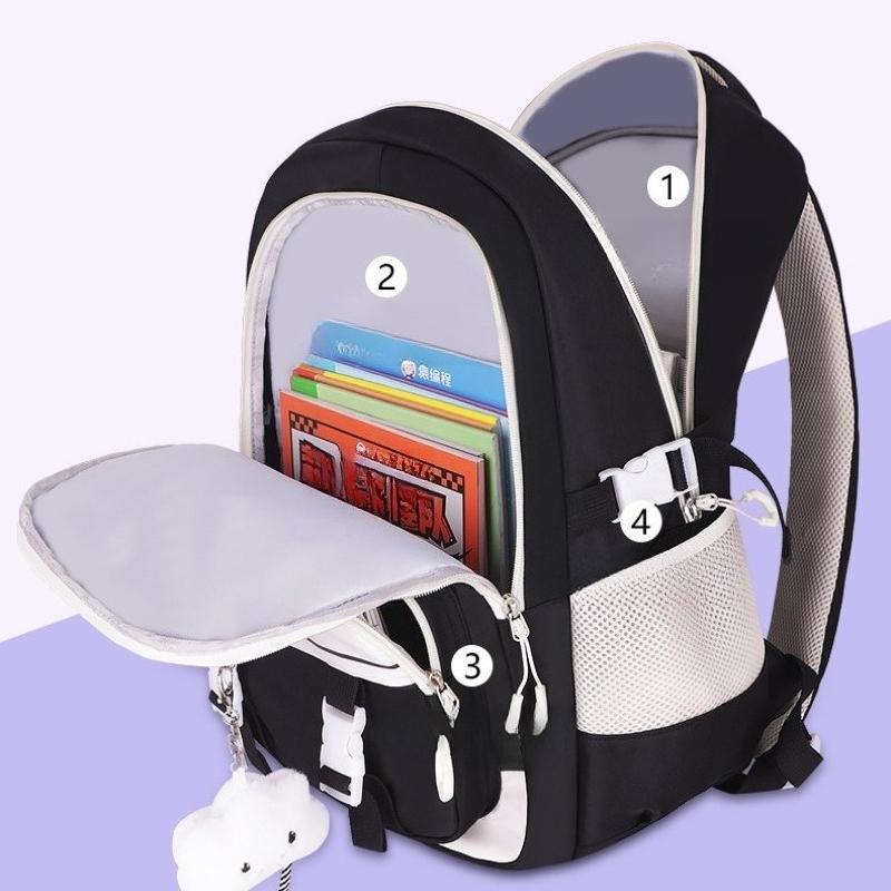 Mochilas Escolares de Alta Capacidad para Chicas de Secundaria Mochila Ligera Almacenamiento Multicapa Resistente al Agua Resistente al Desgaste Mochila para Estudiante de Secundaria
