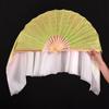 10/20cm Half Circle Silk Veil Pairs Yangko Dance Bamboo Fans Hand Dye Adults Fan  Kid Women
