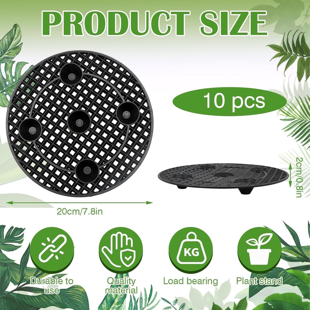 ZYNERY 10 PCS Plant Level Pot Elevator, Planter Stands for Outdoor Plants, Flower Plant Pot Saucers for Patio, Plant Trays for Pots, Pot Stand for