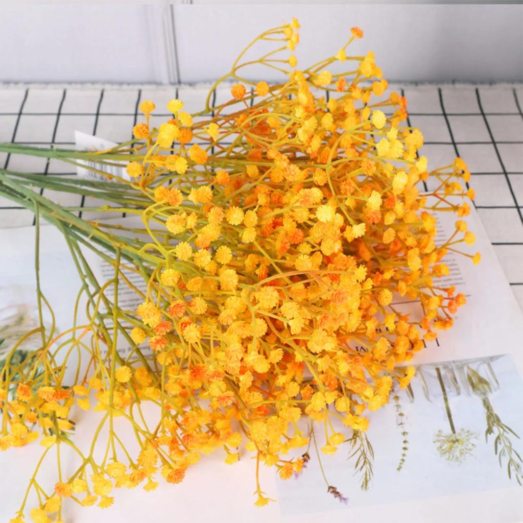 Babys Breath Artificial Flower 3 Branch Plastic Fake Gypsophila For Wedding Home Decor