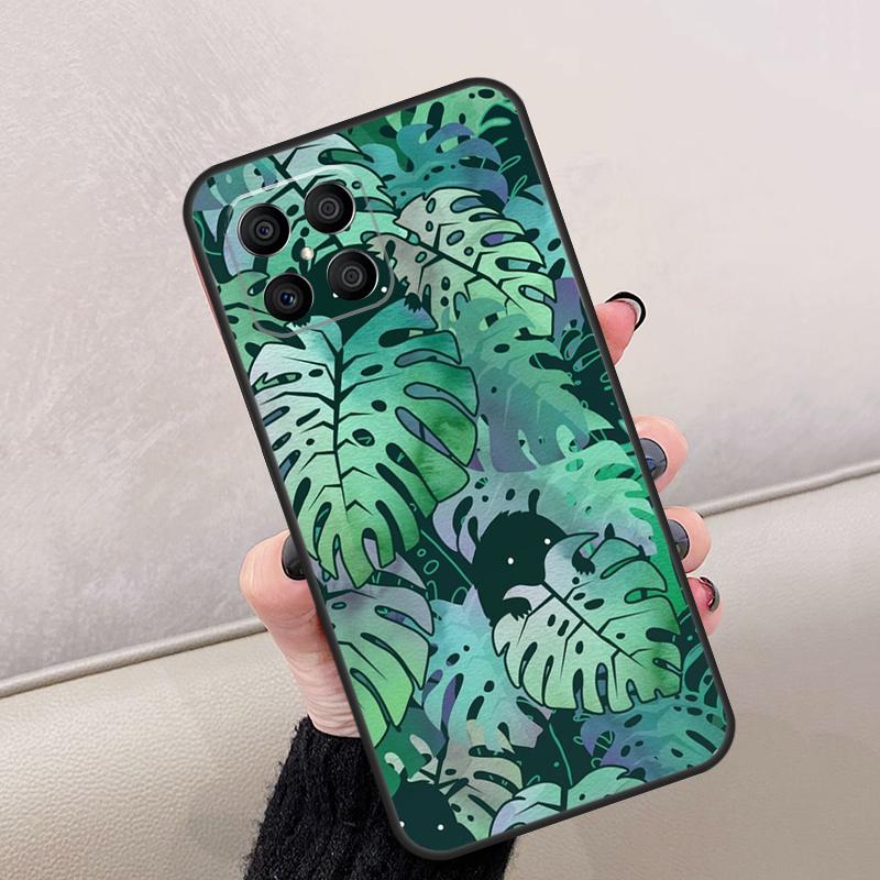 Leaves Monstera Green For Honor Magic 7 6 5 8 Pro Case For Honor 200 Lite 400 70 50 X8c X8b X9a X9b X9c X9d Win RT