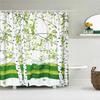 Fresh Birch Forest Tree Leaves Fabric Shower Curtain Waterproof Polyester 3D Printing Bath Curtains for Bathroom Decor with Hook