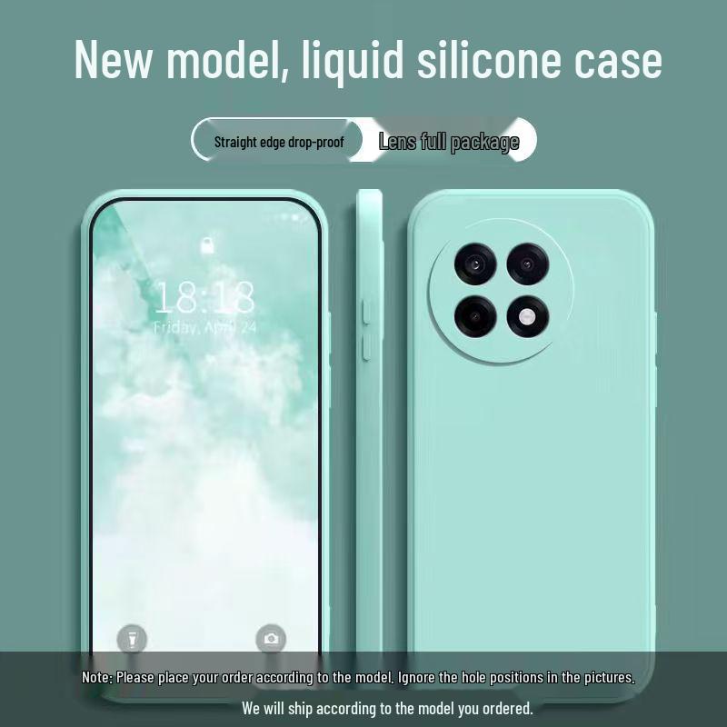 OnePlus Ace 5 Liquid Silicone Protective Case: Full Coverage, Anti-Drop, Solid Color, Skin-Friendly.