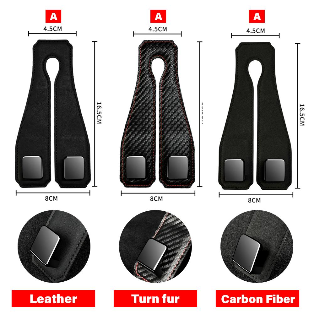 Cârlig universal pentru tetieră pentru mașină, din piele de căprioară premium, pentru agățat pentru scaunul din spate, cârlig dublu, 20 kg, suport mare, din aliaj, accesorii pentru instrumente.