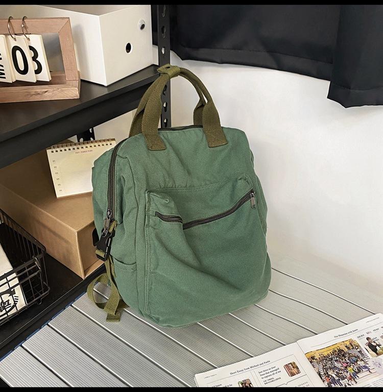 Preppy Backpack Large Aesthetic College Book Bag Retro Canvas Laptop Backpack Travel Rucksack Casual Daypack
