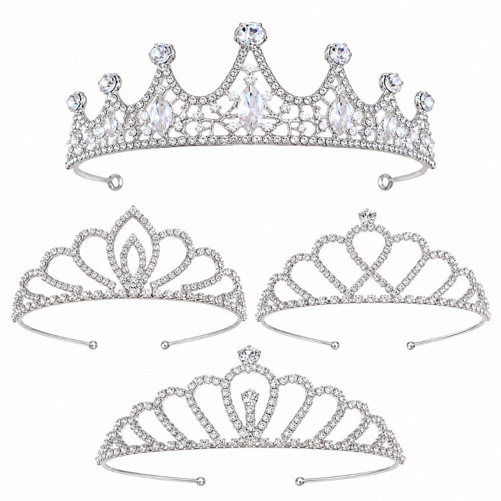 Crystal Rhinestone Bridal Tiara Micro Pave Zircon Crystal Crown Crowns Headpiece Bridal Party