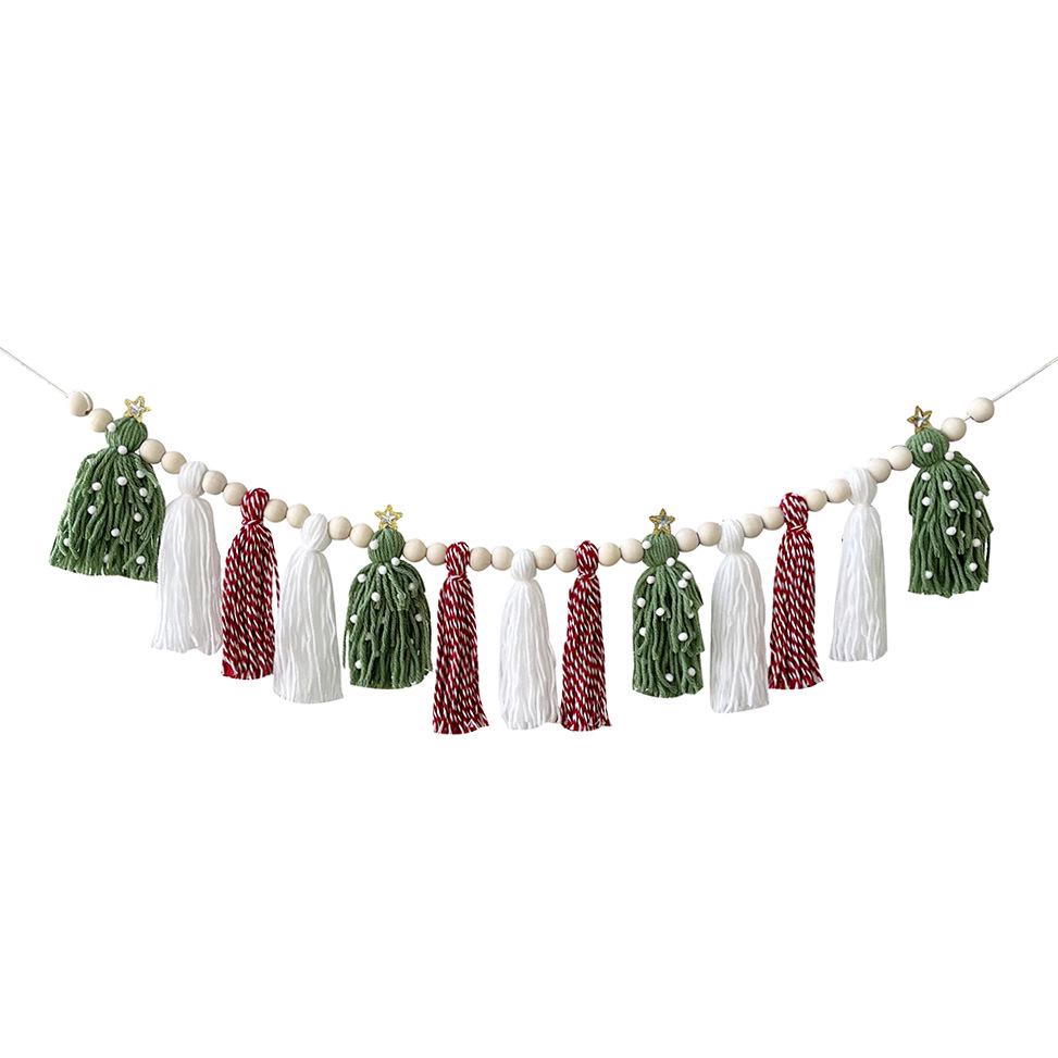 Bohemian Tassel Christmas Fireplace Decoration Banner