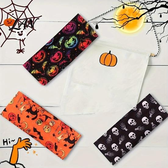 Soft Knitted Headband Halloween Headbands for Women, Cute Pumpkin Ghost Bat Cat Skeleton Wide Hair Bands, Holiday Themed Sports Band Breathable