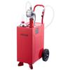 56.8L Fuel Gas Caddy, Carbon Steel, Portable Fuel Transfer Storage Tank with Manual Pump & Rolling Wheels, Gasoline Diesel Can Container, for Cars,