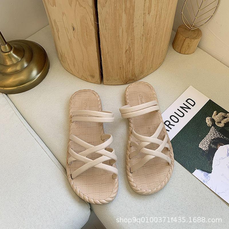 Windkühle Hausschuhe Damen Sommer Strand Damenschuhe Streetstyle Vielseitig Weiche Sohle Flach Kühles Hausschuh Strand Schuh