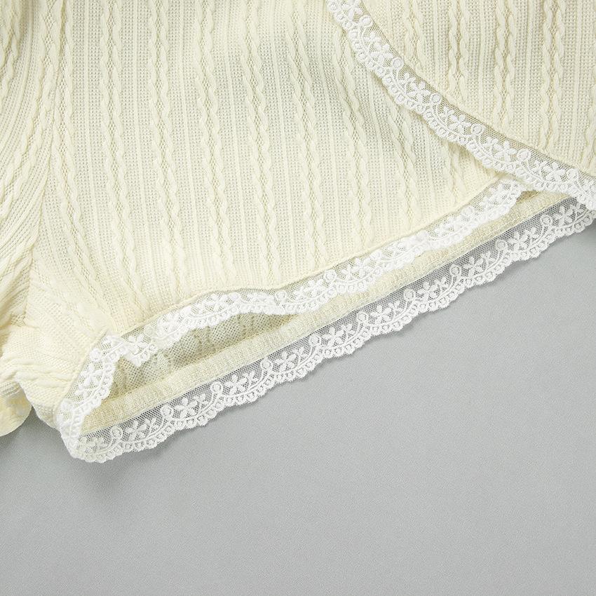 Summer Sexy Skeleton Pajamas Two-piece Lace Lace Camisole Vest Shorts Ladies Homewear