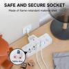 European standard multi socket lighting power socket, made of PC fire-resistant and flame-retardant material, equipped with small night lights