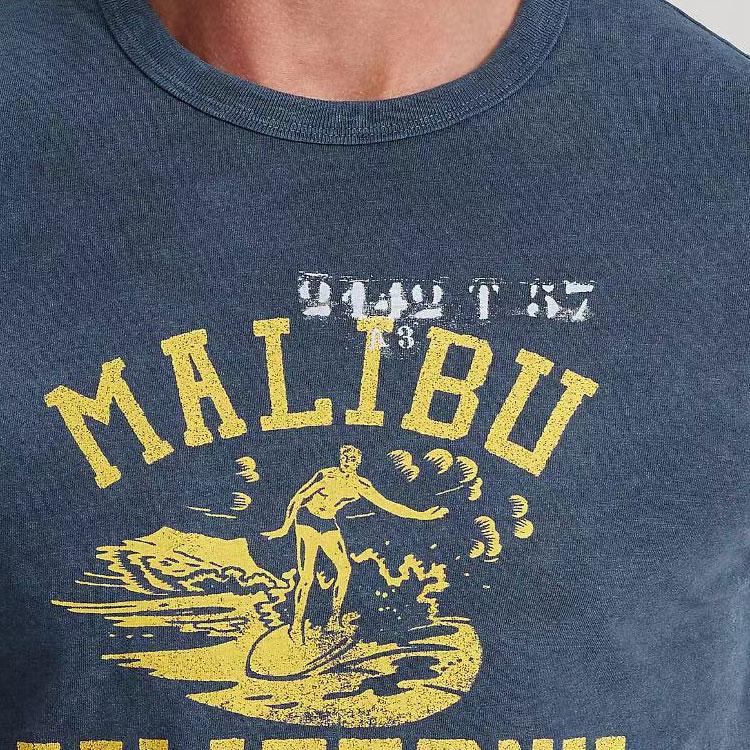 Polo Ralph Lauren SS24 Letter Pattern Printed Crew Neck Short Sleeve T-Shirt Men Tops Blue 710842446-004