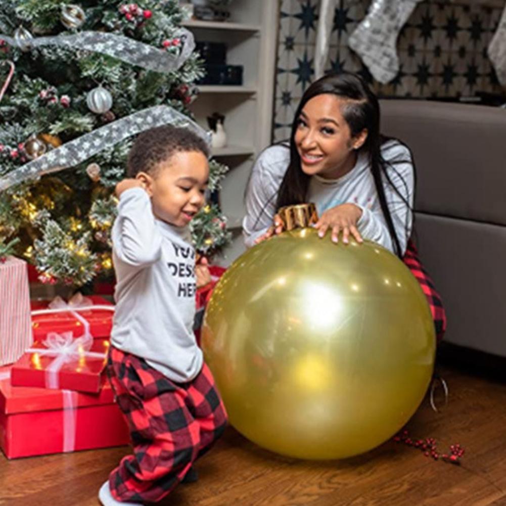 30/45/65/75CM Christmas Inflatable Ball PVC Blow Up Ball 8 Colors Decorated Ball With Stakes To Fasten Ball Happy new year