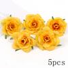 Orange Artificial Flowers Heads Silk Fake Flowers for Home Decor Party Marriage Wedding Decoration DIY Wreath Gifts Accessories