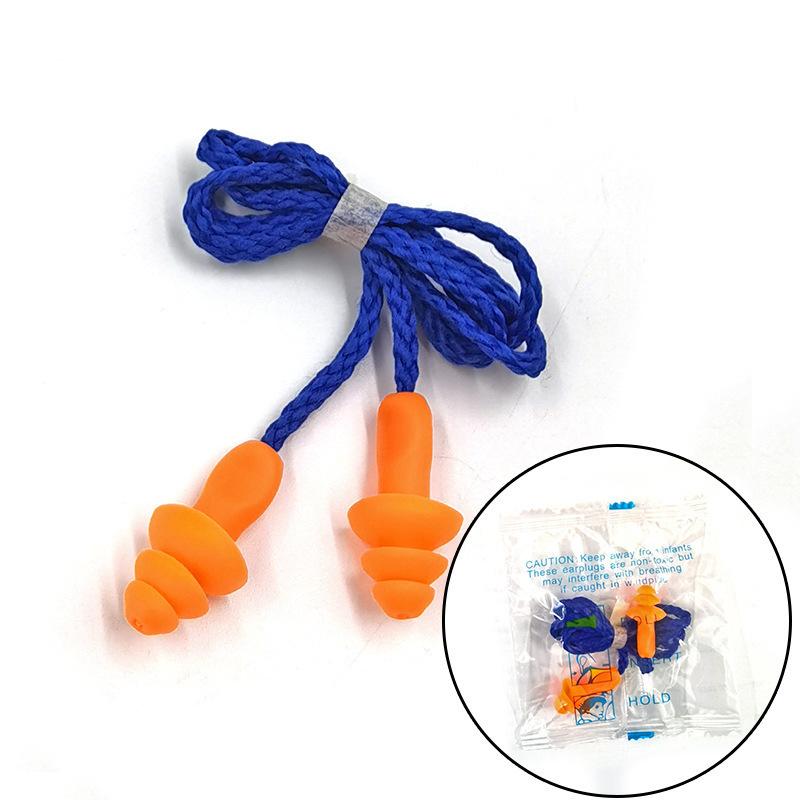 1PC Industrial Anti-noise Working Sleep Artifact Mechanical Noise Reduction Silicone Factory Special Anti-noise Sound Insulation Earplugs with Wire