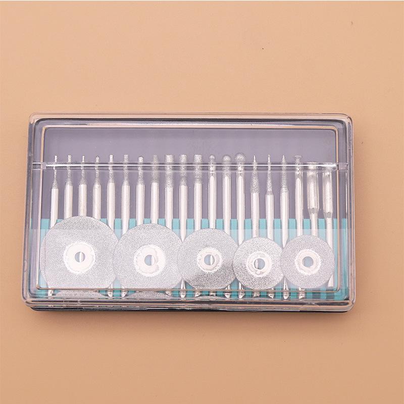 

Набор из 25 штук гальванизированных алмазных шлифовальных игл и кругов для нефрита, стекла, камня