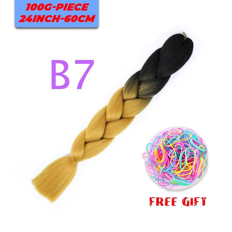 MERISIHAIR Single Ombre Color Synthetic Hair Extension Crochet Twist Jumbo Braiding Long Hair