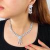 Dazzling European Tassel Evening Gown Choker Set with Bridal Zircon Necklace & Earrings