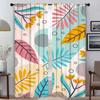 Leaf and Flowers Kitchen Curtains 2 Pieces Curtains for Living Room Curtain Halloween Decoration Partition Tulle for Bedroom