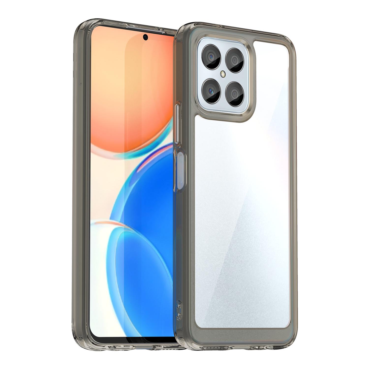 

Phone Case for Honor 70 Lite 5G/Play 30 5G/X8 5G/X6 4G/Play6C 4G/X8a 4G/X6s 4G,TPU+Acrylic Clear Back Cover Transparent Grey