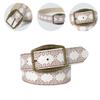 Vintage Antique Buckle Belt for Jeans Dress Women Engraved PU Leather Waist Belt
