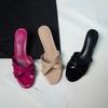 Fashion Slippers Women Summer New Versatile Fashion Outer Wear Round Toe Open Toe Crossed One Strap Non-slip High Heels