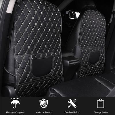2025 New PU Leather Car Seat Back Protector Cover Mat for Kids Kick Clean Anti Dirt Mud Protection